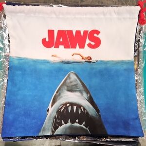 Jaws Drawstring Bag with Shark Print